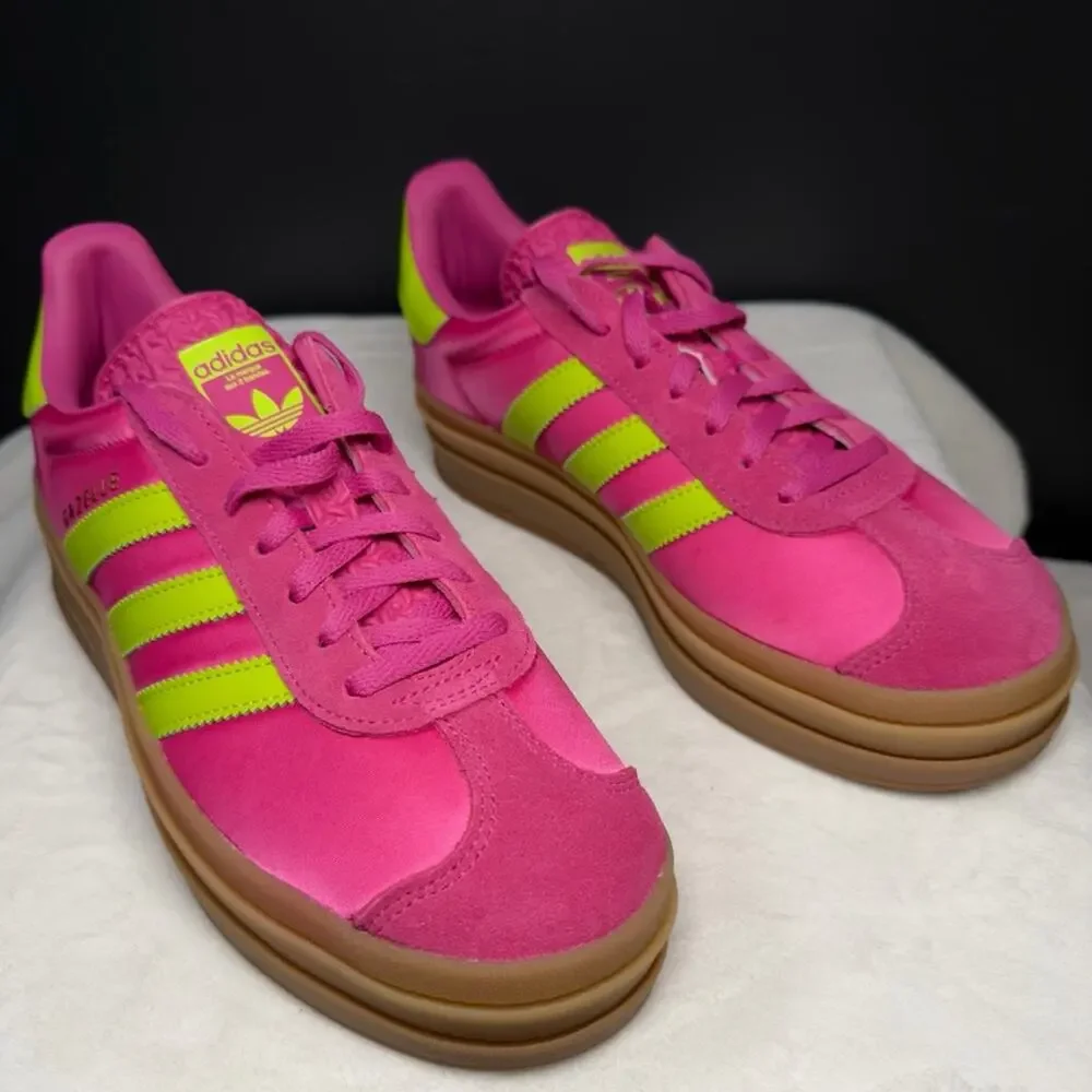 Adidas Gazelle Bold “Lucid Fuchsia Solar Slime Satin” | Women’s 8 | New w/ Box